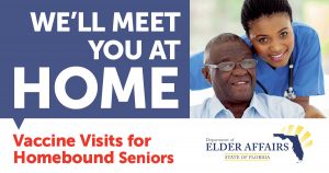 Meet you at home campaign man in wheelchair and healthcare worker