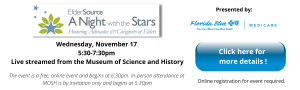 A Night with the Stars event on Wednesday November 17, 2021 from 5:30 to 7:30 pm at the Museum of Science and History